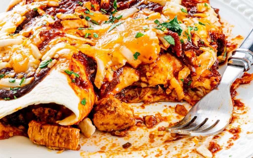 Sobras de enchiladas rojas